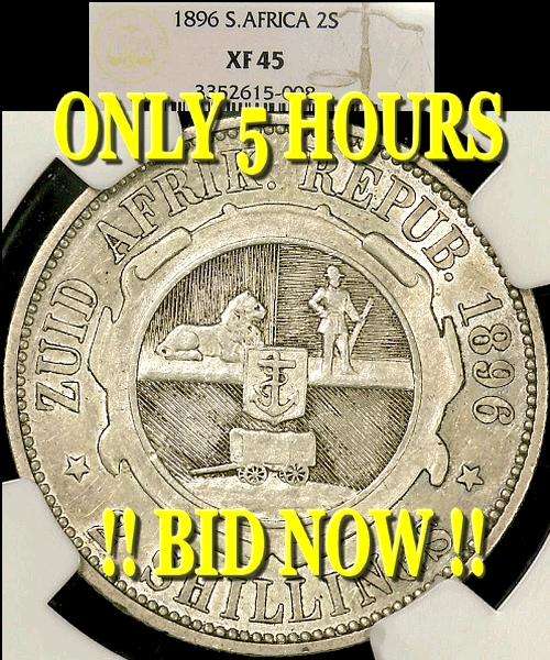 !! BEAUTIFUL!!  Uncirculated 1896 2 Shilling  Graded XF45 NGC - JUST LISTED 5 HOURS ONLY - BID NOW!