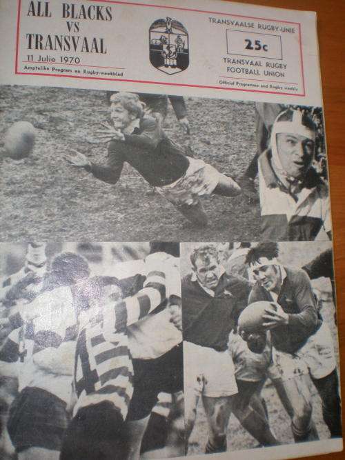 1970 New Zealand v Transvaal programme played Ellis Park
