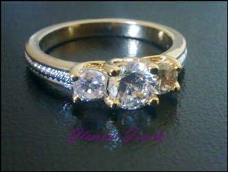 SIZE 7 / 8 / 9 / 10 - 24KT GOLD OVERLAY 1.5CT CZ DIAMOND RING ***FREE EARRINGS**!!!