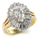 STUNNING 6.00CT 14KT GOLD OVERLAY ENGAGEMENT RING SIZE 8 NO RESERVE AUCTION!!