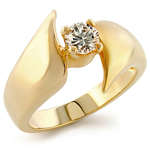 **R1500** VALUE STUNNING 1.00CT 14KT GOLD OVERLAY WEDDING RING SIZE 7 NO RESERVE AUCTION!!