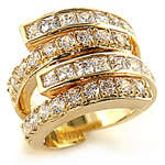 **R1500** VALUE STUNNING 3.20CT 14KT GOLD OVERLAY WEDDING RING SIZE 8 NO RESERVE AUCTION!!