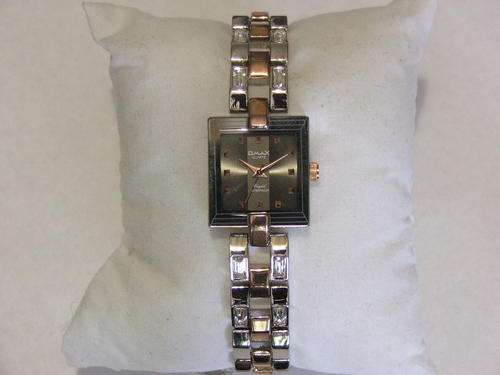 ***EXQUISITE!!!***SILVER AND ROSE GOLD WATCH WITH GENUINE CRYSTALS FROM THE OMAX COLLECTION!!!