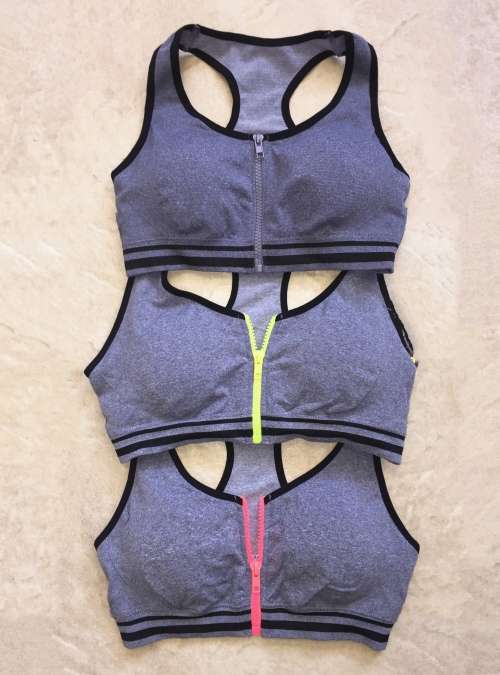Anna Zip-Up Sexy Active Sports Gym Bra S-XL