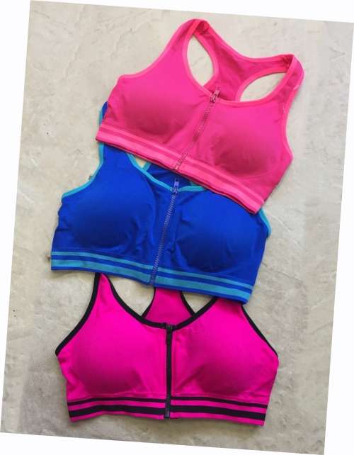 Anna Zip-Up Sexy Active Sports Gym Bra S-XL