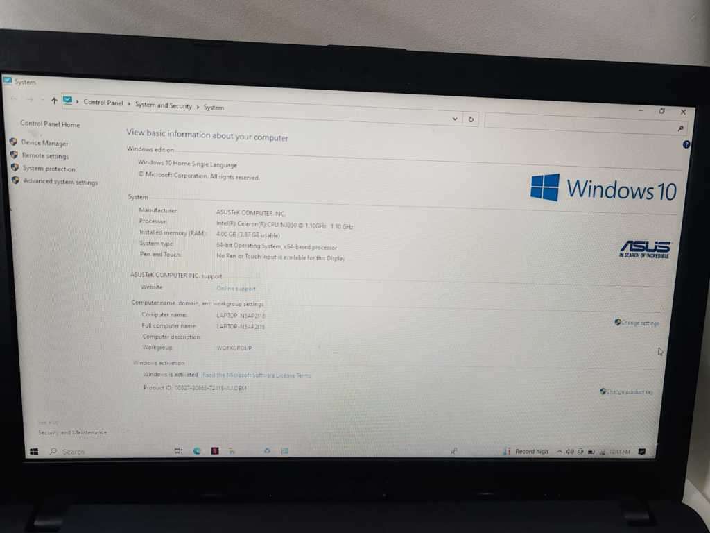 Asus VivoBook , 11.6" Dark Blue Laptop - Intel Celeron N3350, 4GB RAM, 1.10GHz , Windows 10 Home