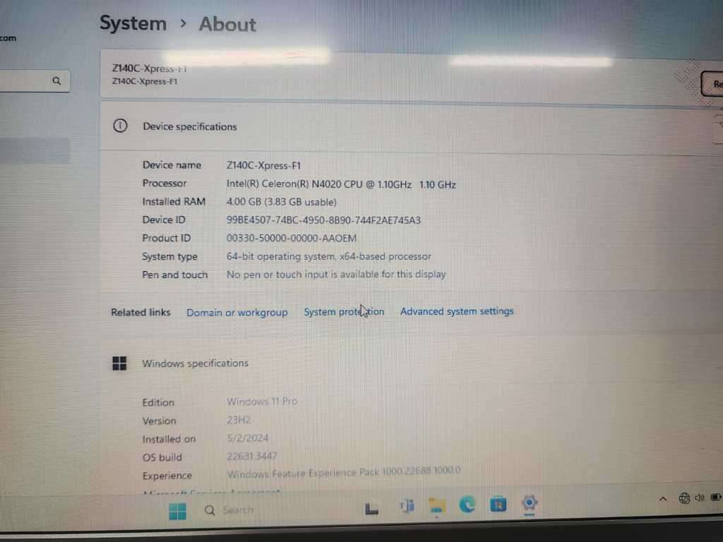 Mecer Laptop  Z140C Xpress-1F 14 Win11 Pro, Celeron Dual Core N4020