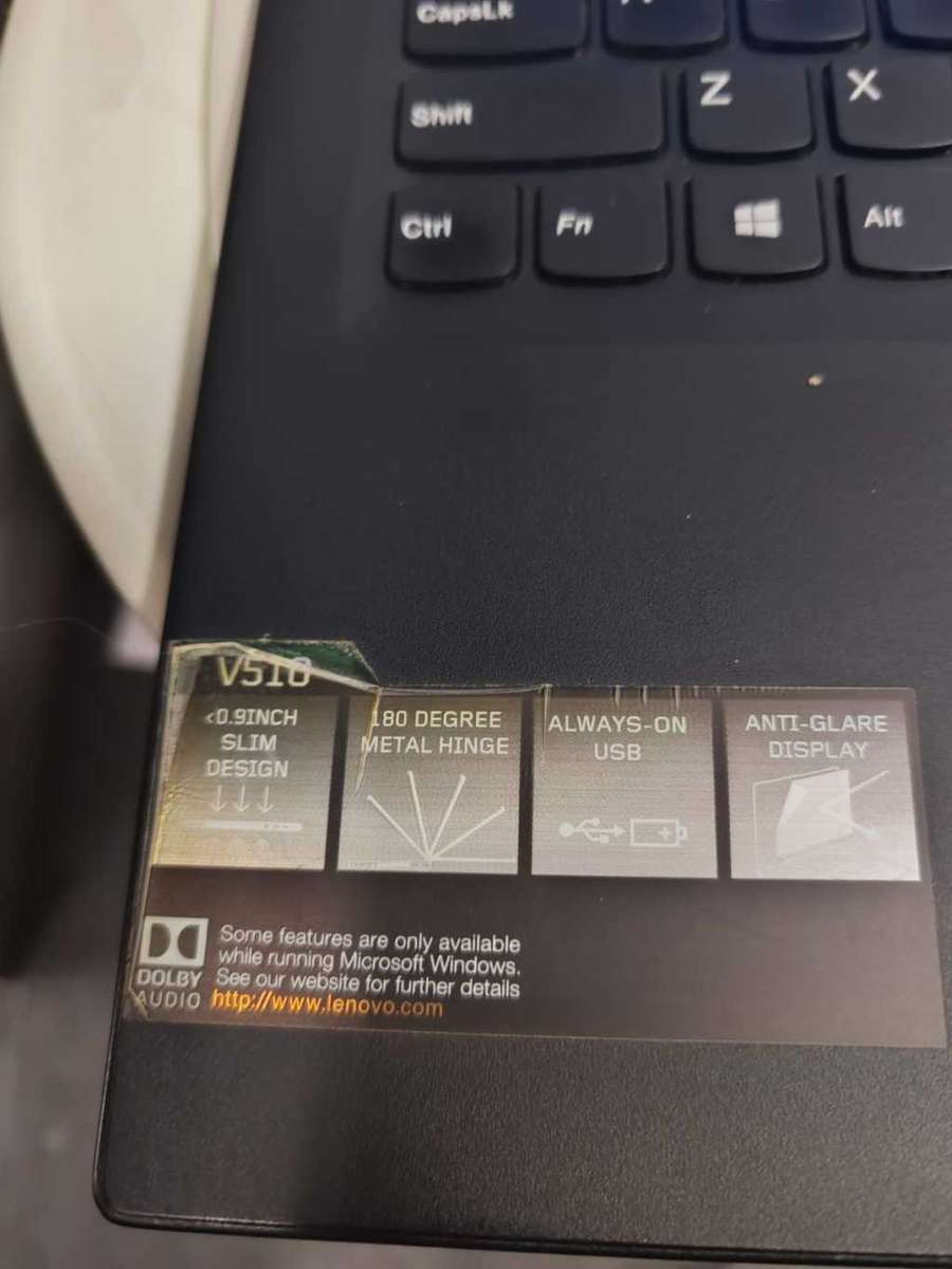 LENOVO V510 LAPTOP, INTEL CORE I7-7500U @2.70GHz,8GB RAM,247GB SSD, 2GB AMD RADEON GRAPHICS