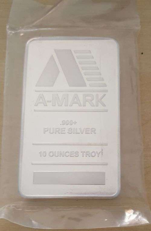 A-Mark : TEN Ounce (10 OZ) SILVER Bar on auction now!!
