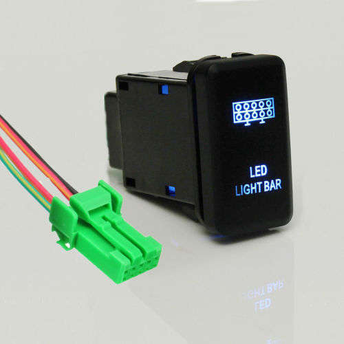 Push White LED Light Bar Switch For Toyota