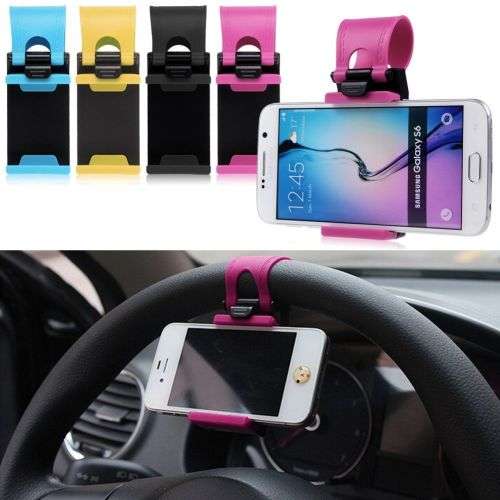 Universal Car Steering Wheel Bike Clip Mount Holder For iPhone For Mobile Phone GPS
