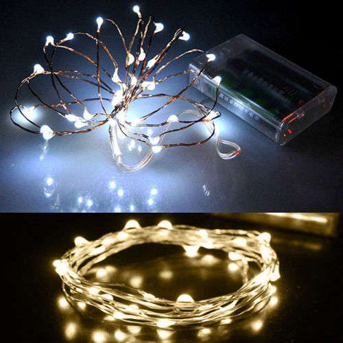 3M20 LEDS Silver Copper Wire LED Starry Lights String Fairy Battery Powered