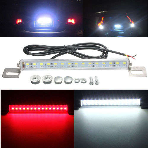 Bright 15W 30 LED Car Reverse License Plate Light Brake Stop Lamp Red/White