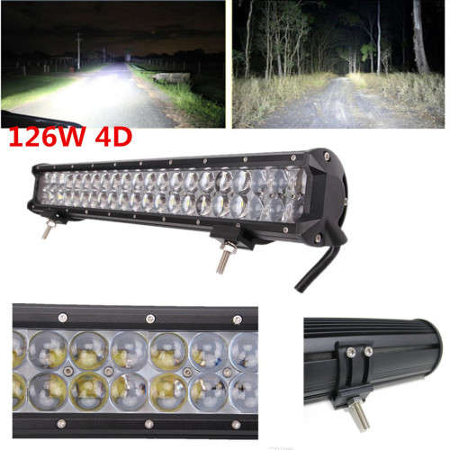 4D OPTICAL 126W 40 LED Offroad Light Bar Flood+Spot Beam Jeep/Truck/SUV/ATV Work Lamp
