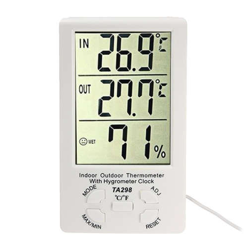 C/F Indoor/Outdoor Thermometer with Hygrometer Digital LCD clock Sensor probe