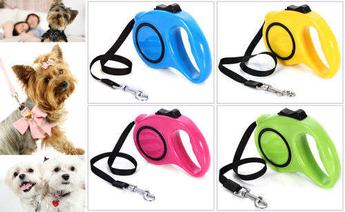 5m One-handed Lock Retractable Pet Leash Walking Dog Lead