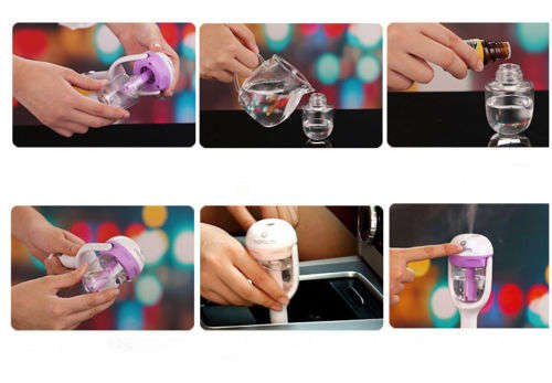 Car Air Humidifer Mist Diffuser Steam Essential Oil Ultrasonic Aroma Purifier