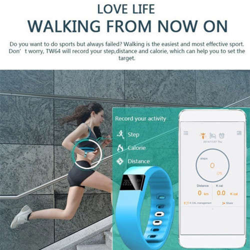 Bluetooth Smart Bracelet Sport Watch Step Calorie Fitness Tracker Pedometer