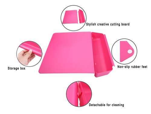2 in 1 Kitchen Foldable Chopping Board Creative Non-slip Folding Cutting Board Camping Antibacteria