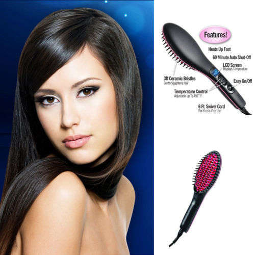 Simply Artifact LCD Ceramic Hair Straightener Brush Hair Straight Combs