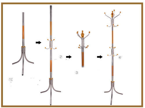 Stainless steel Traditional Coat Clothes Hat Umbrella Holder Stand Rack Hooks