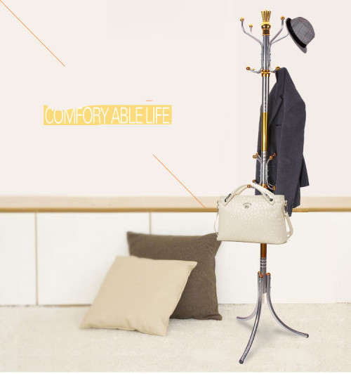 Stainless steel Traditional Coat Clothes Hat Umbrella Holder Stand Rack Hooks