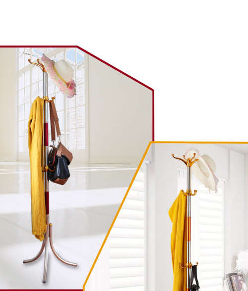 Stainless steel Traditional Coat Clothes Hat Umbrella Holder Stand Rack Hooks