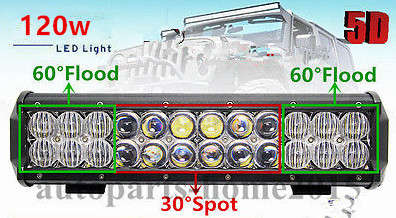 NEW 12 inch 5D 120W Led Work Light Bar Spot Flood Offroad 4WD  Jeep/Truck/SUV/ATV Work Lamp