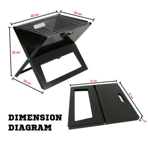 Outdoor Portable Notebook Grill BBQ Foldable Folding Charcoal Camping Barbecue