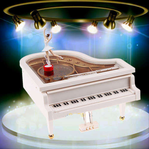 Dancer Ballet Classical White Piano Music Box Dancing Ballerina Musical Toy  Gift