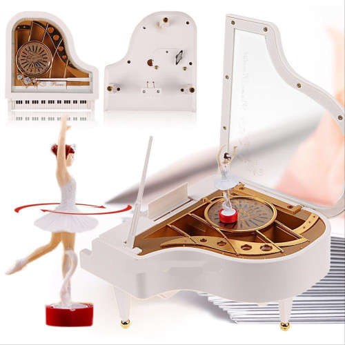 Dancer Ballet Classical White Piano Music Box Dancing Ballerina Musical Toy  Gift