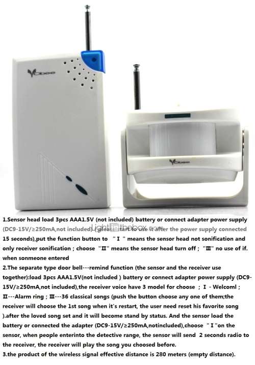 Small And Compact Sensitive Infrared Induction Separated Type Doorbell