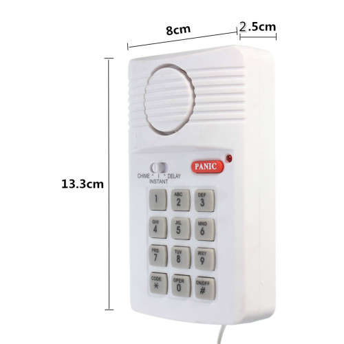 Security Keypad Door Ring Alarm System w/ Panic Button For Home Garage Caravan