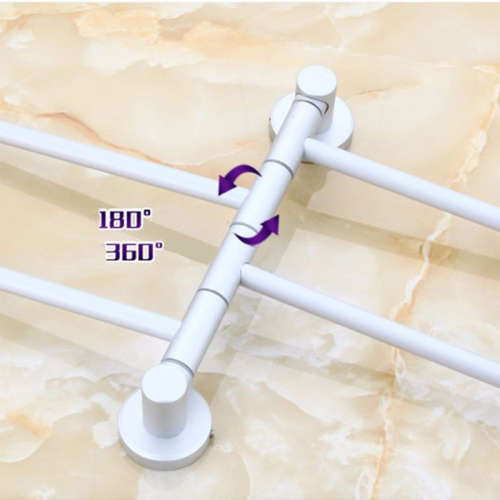 Wall Mounted Towel Holder 4 Swivel Bars Bathroom Polished Hardware Rack Hanger