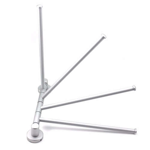 Wall Mounted Towel Holder 4 Swivel Bars Bathroom Polished Hardware Rack Hanger