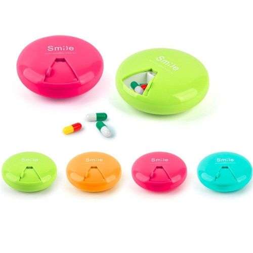 Wholesale Price--Smile Pill Box Travel Medicine Tablet Storage Organizer