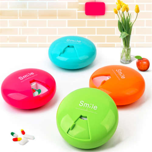 Wholesale Price--Smile Pill Box Travel Medicine Tablet Storage Organizer