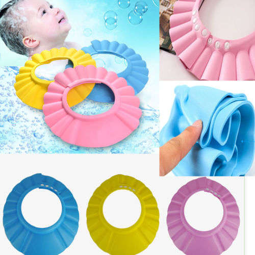Baby Kids Children Safe Shampoo Bath Bathing Shower Cap Hat Wash Hair Shield