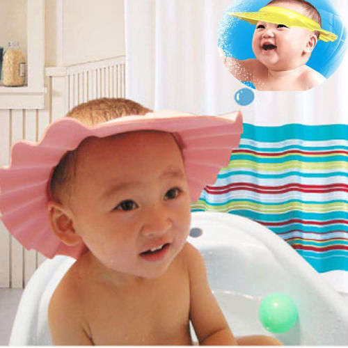 Baby Kids Children Safe Shampoo Bath Bathing Shower Cap Hat Wash Hair Shield
