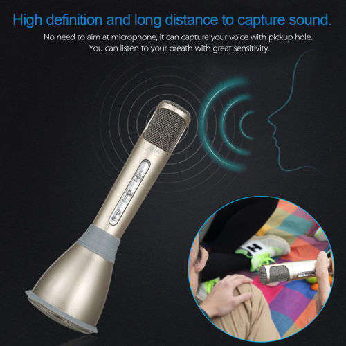 Mini Handheld Wireless Bluetooth Karaoke Player Microphone Speaker KTV Mic