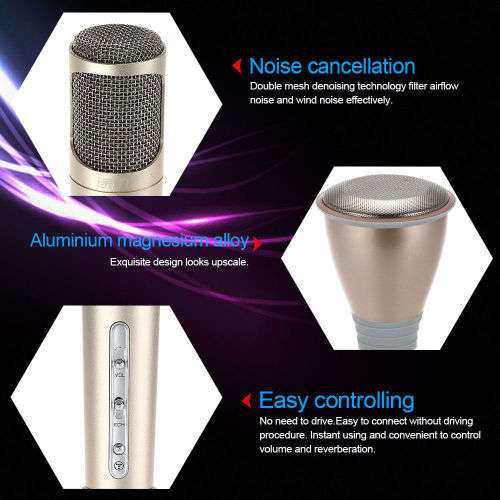 Mini Handheld Wireless Bluetooth Karaoke Player Microphone Speaker KTV Mic