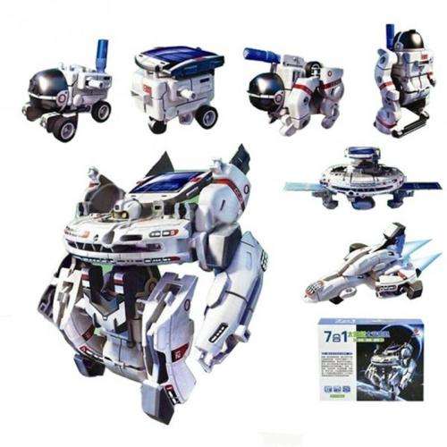 DIY Solar Rechargeable Space Fleet Kit 7 in 1 Solar Robot Kit Educational Toys