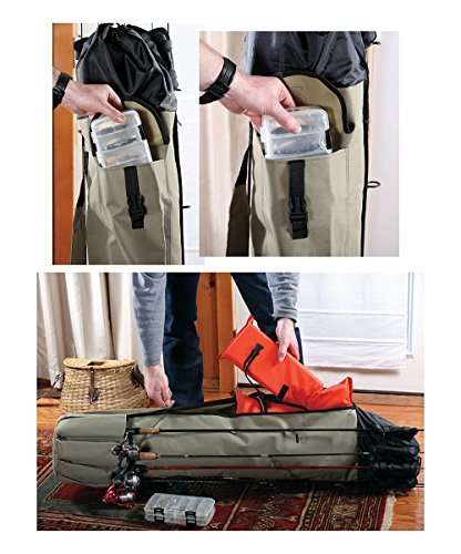 Fishing 5 Rod Pole Equipment Case Organizer Tackle Box Canvas 49x8.5 NIP