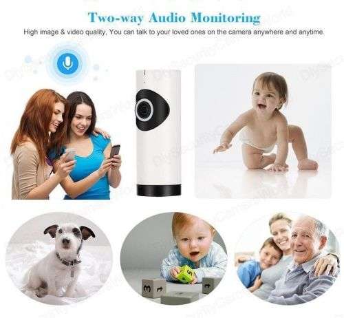 360° Fisheye View Wireless HD WiFi Video Monitor Surveillance Security IP Camera