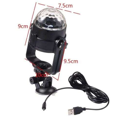 1PC Auto Car Disco DJ Stage Lighting LED RGB Crystal Ball Lamp Bulb Light Party
