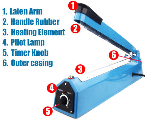 12" Impulse Heat Poly Bag Sealer Plastic Closer Machine Teflon Sealing 30cm Wrap