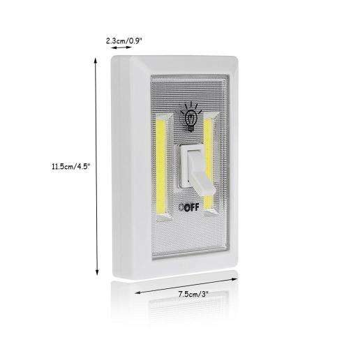 3W COB LED Wall Switch Wireless Closet Cordless Night Light Battery Operated