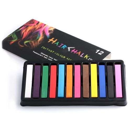12 Color Hair Chalk Temporary Hair Dye Colour Kit Pastels Colours Salon Kit Non Toxic