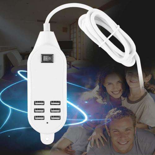 6- Port USB Desktop Multi function Fast Wall Charger Station Power Adapter
