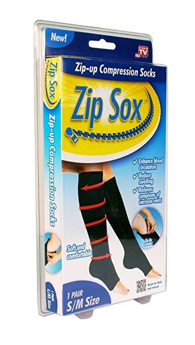 Zip-Up Compression Zipper Leg Support Knee High Stocking Varicose socks Open Toe